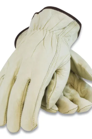 PIP Economy Grade Top-Grain Cowhide Leather Drivers Gloves, Small, Tan