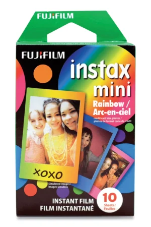 Fujifilm Instax Mini Rainbow Instant Film, 800 Asa, Color, 10 Sheets