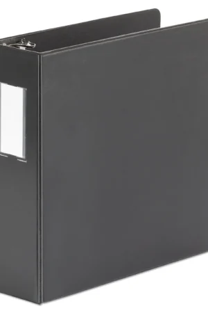 Universal® Deluxe Non-View D-Ring Binder With Label Holder, 3 Rings, 3" Capacity, 11 X 8.5, Black