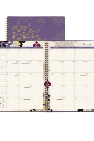 Cambridge® Vienna Weekly/Monthly Appointment Book, Geometric Artwork, 11 x 8.5, Purple/Tan Cover, 12-Month (Jan to Dec): 2025